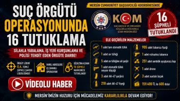 Suç örgütü operasyonunda 16 tutuklama